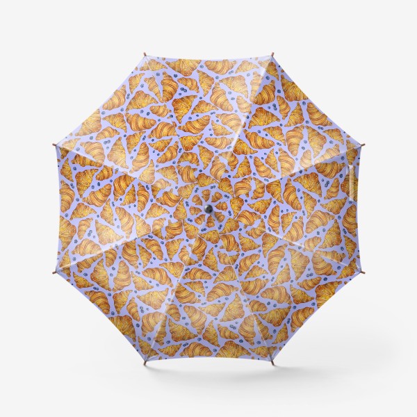 Зонт «Паттерн фиолетовый « Круассаны с ягодами»»