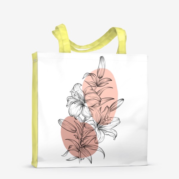 Сумка-шоппер «Лилии, цветы на бежевом»