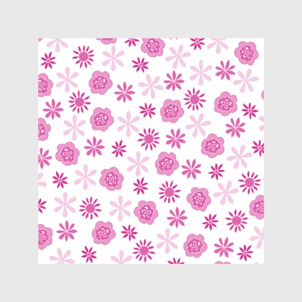 Шторы «Абстрактные розовые цветочки»