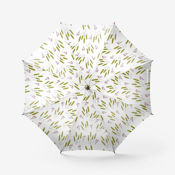 Зонт «Паттерн с зелеными веточками»
