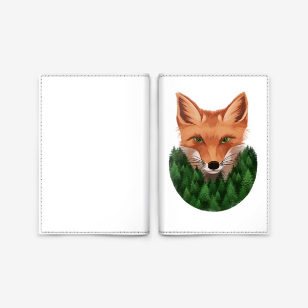 Обложка для паспорта «Лиса в лесу»