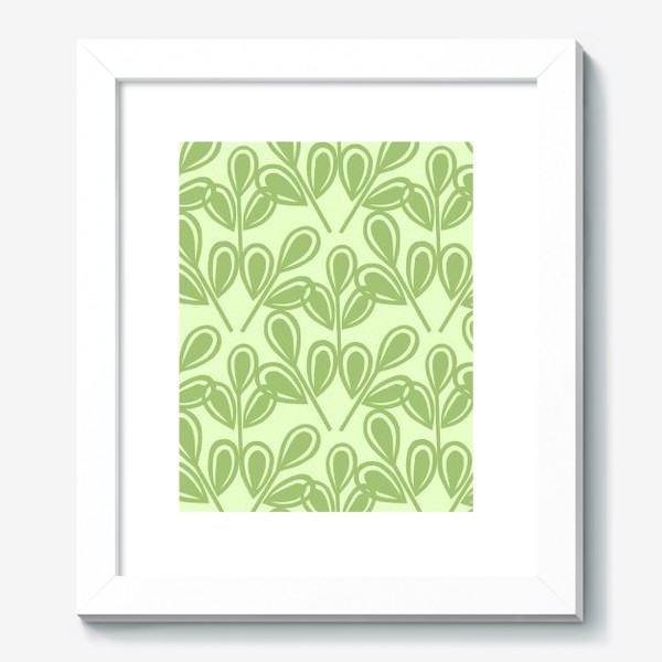 Картина «Зеленые листья на салатном фоне»