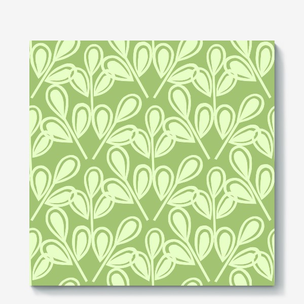 Холст &laquo;Салатные листья на зеленом фоне&raquo;