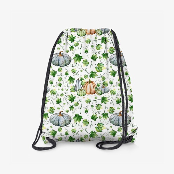 Рюкзак «Акварельные тыквы и листья. Бесшовный паттерн»