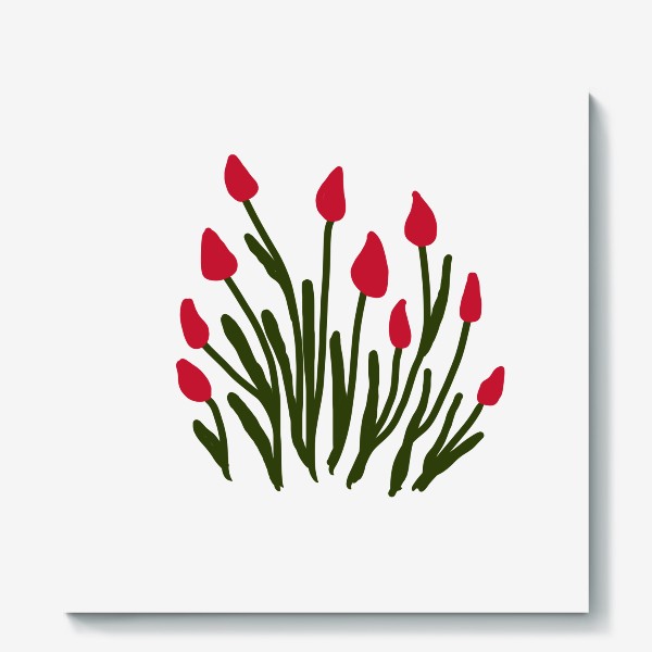 Холст «Красные тюльпаны в стиле сканди»