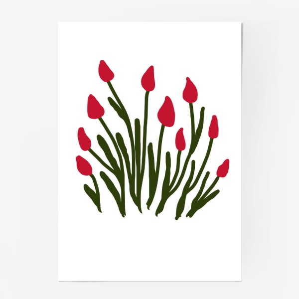 Постер «Красные тюльпаны в стиле сканди»