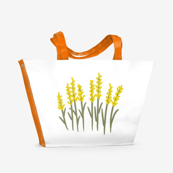 Пляжная сумка «Желтые цветы в стиле сканди»