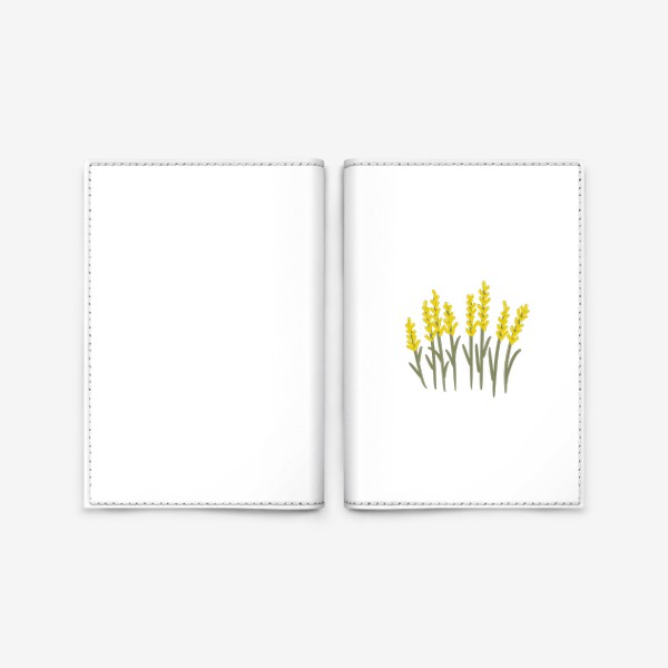 Обложка для паспорта &laquo;Желтые цветы в стиле сканди&raquo;