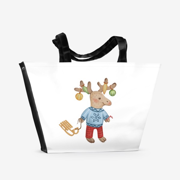Пляжная сумка «Рождественский олень»
