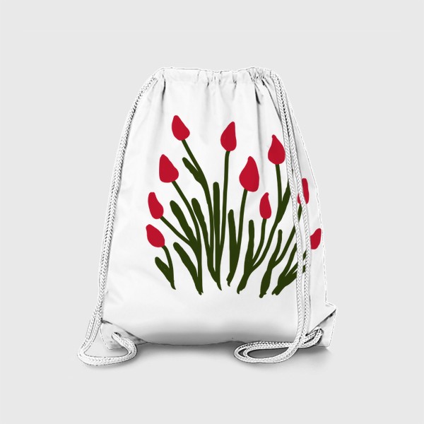 Рюкзак «Красные тюльпаны в стиле сканди»