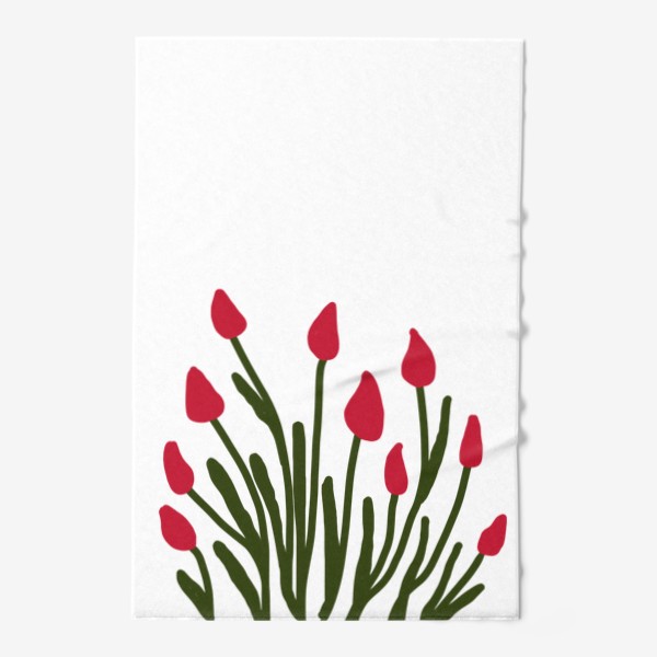 Полотенце «Красные тюльпаны в стиле сканди»