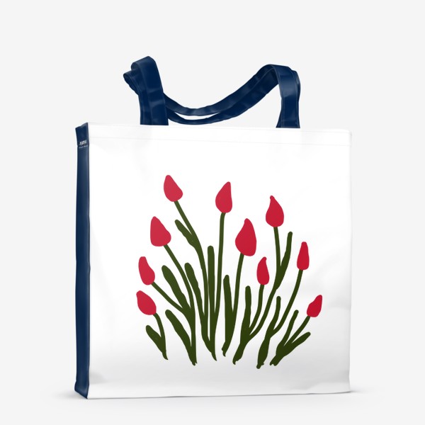 Сумка-шоппер «Красные тюльпаны в стиле сканди»