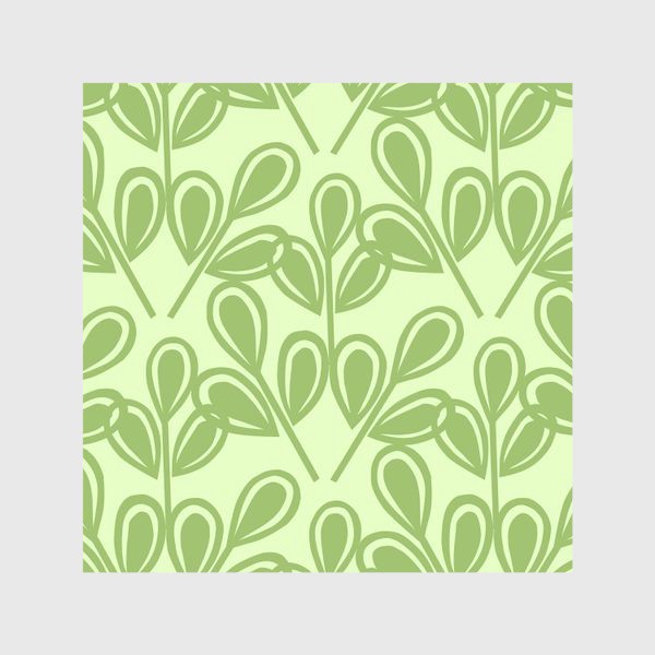 Шторы «Зеленые листья на салатном фоне»