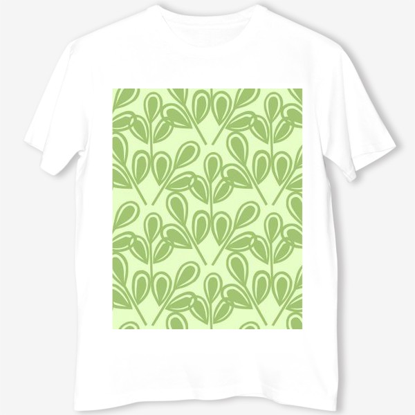 Футболка «Зеленые листья на салатном фоне»