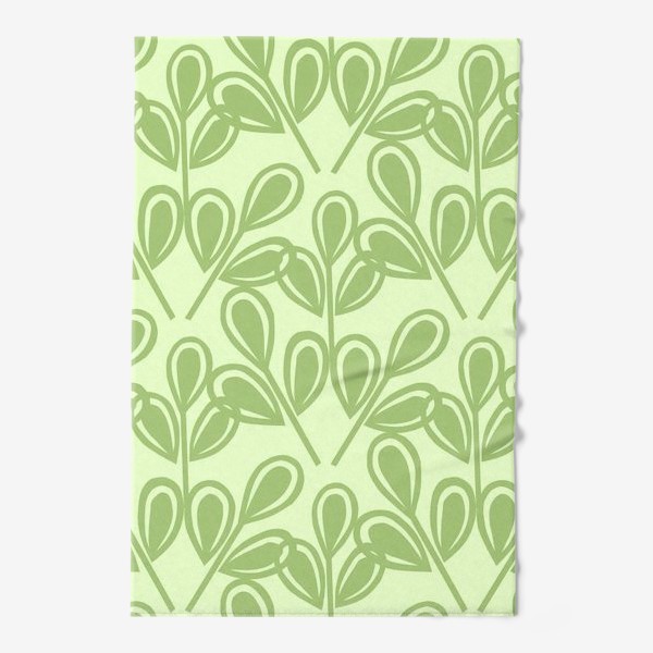 Полотенце «Зеленые листья на салатном фоне»
