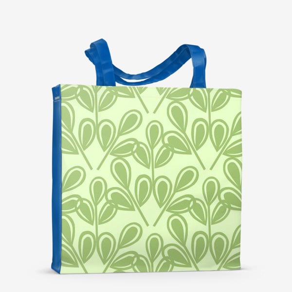 Сумка-шоппер &laquo;Зеленые листья на салатном фоне&raquo;