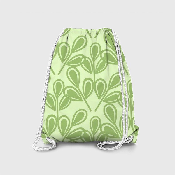 Рюкзак «Зеленые листья на салатном фоне»