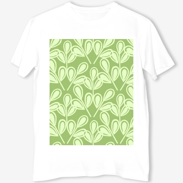 Футболка «Салатные листья на зеленом фоне»