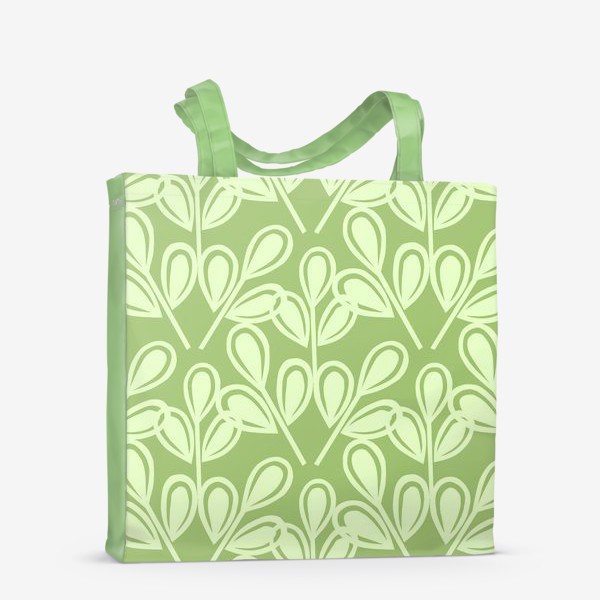 Сумка-шоппер &laquo;Салатные листья на зеленом фоне&raquo;