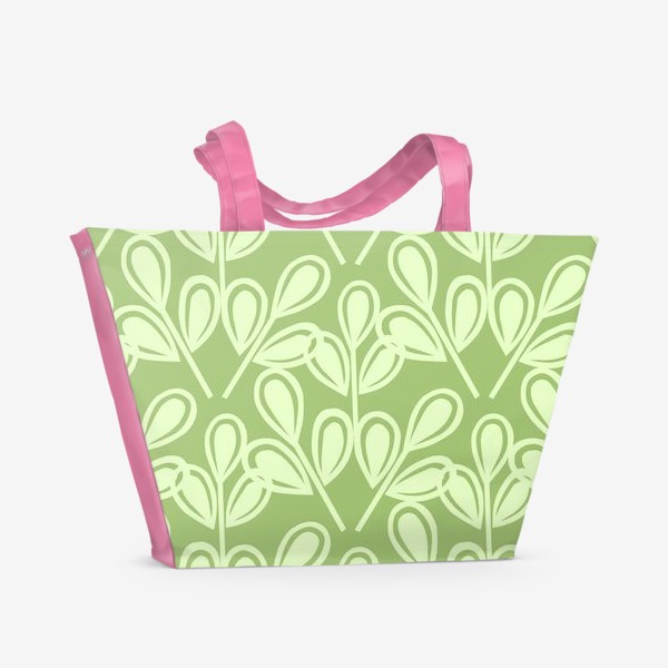 Пляжная сумка &laquo;Салатные листья на зеленом фоне&raquo;