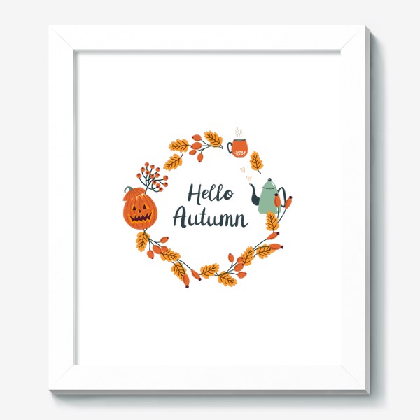 Картина «Осенний венок с надписью Hello Autumn. Привет осень»