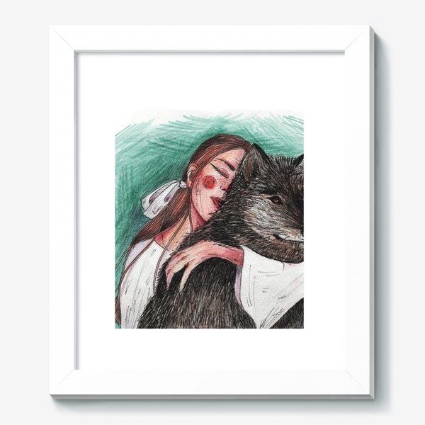 Картина «Девушка с волком»