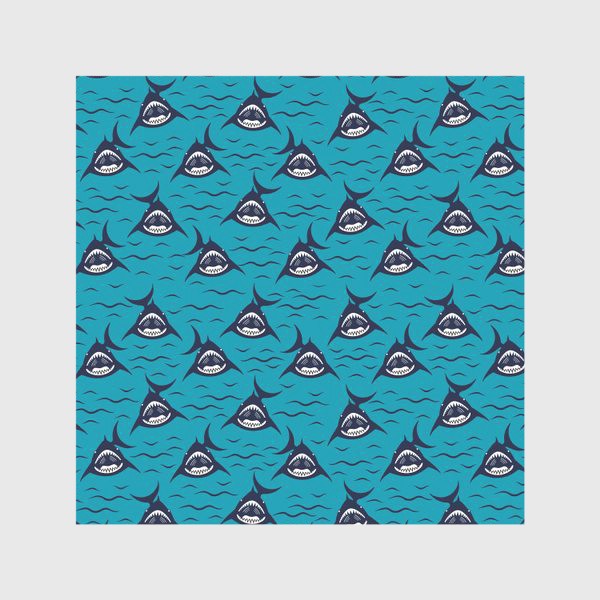 Скатерть «Зубастые акулы в море»