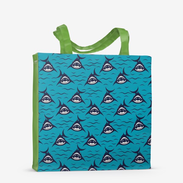 Сумка-шоппер «Зубастые акулы в море»