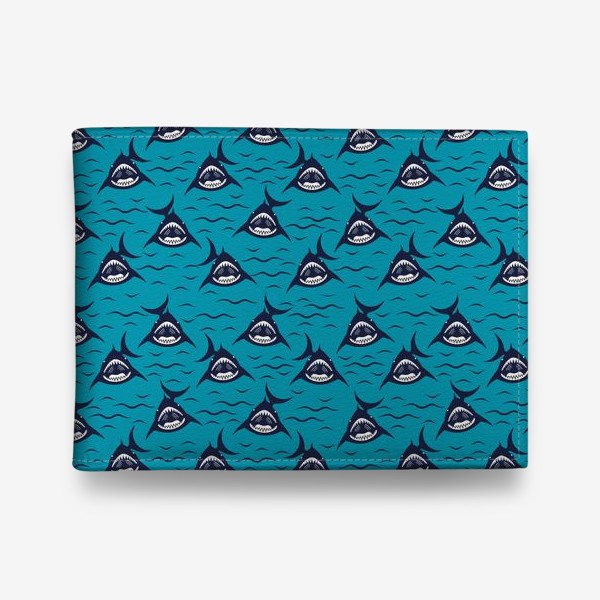 Кошелек «Зубастые акулы в море»