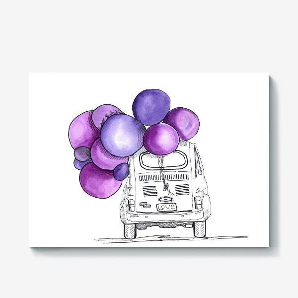 Холст «машина с шарами»