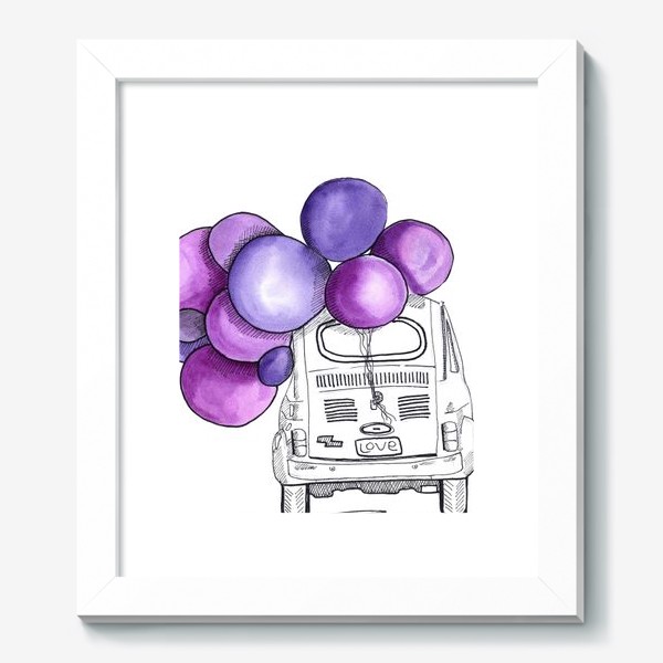 Картина «машина с шарами»