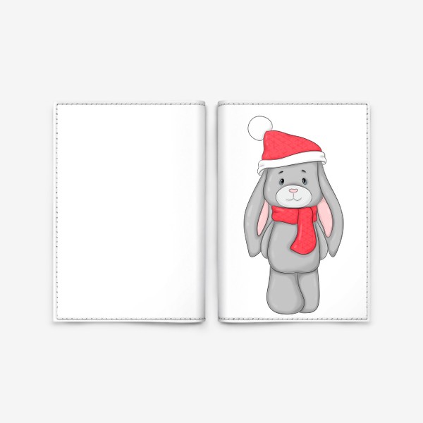 Обложка для паспорта «Зайка новогодний»