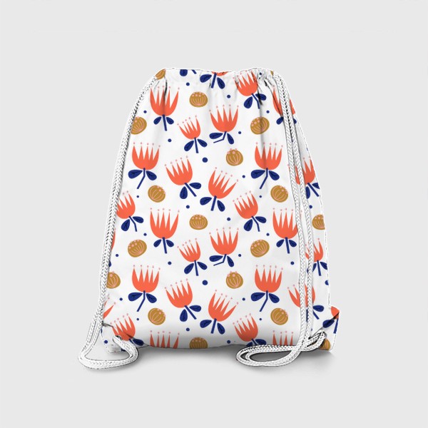 Рюкзак «Паттерн с декоративными цветами»