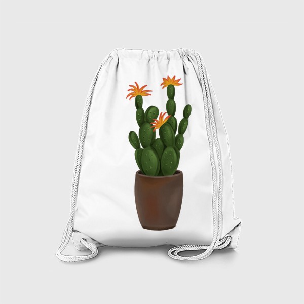 Рюкзак «Цветущий Кактус в горшке »