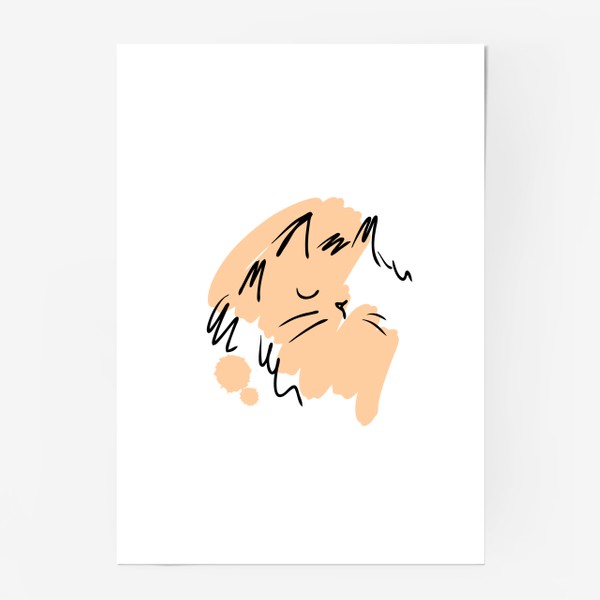 Постер «Котик и кляксы»