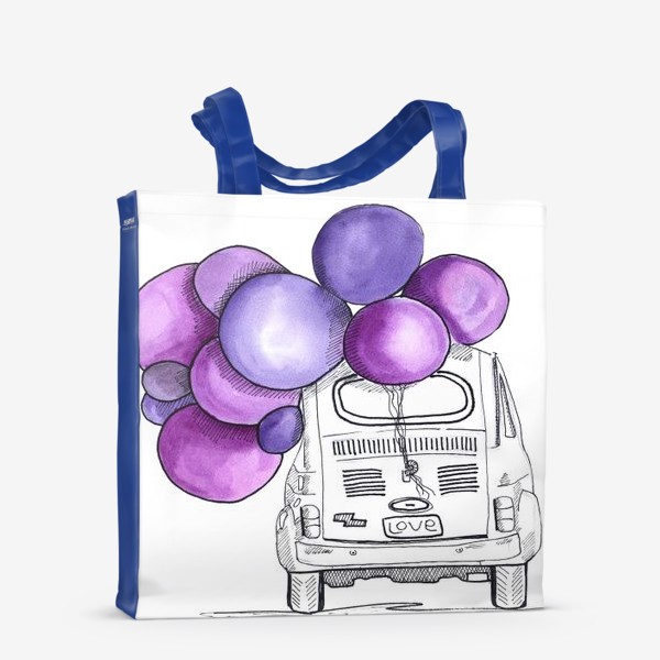 Сумка-шоппер «машина с шарами»