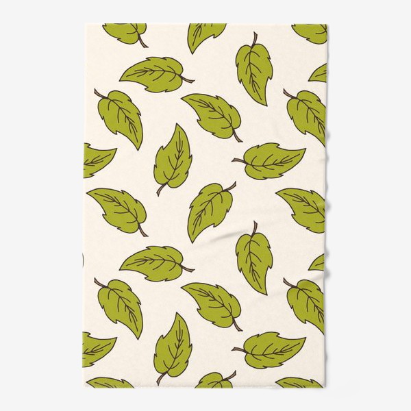 Полотенце «Зеленые листья. Летний растительный принт.»