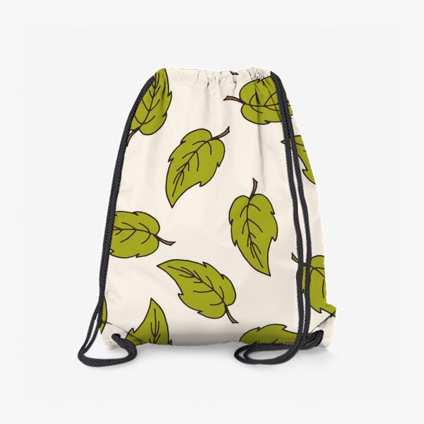 Рюкзак «Зеленые листья. Летний растительный принт.»