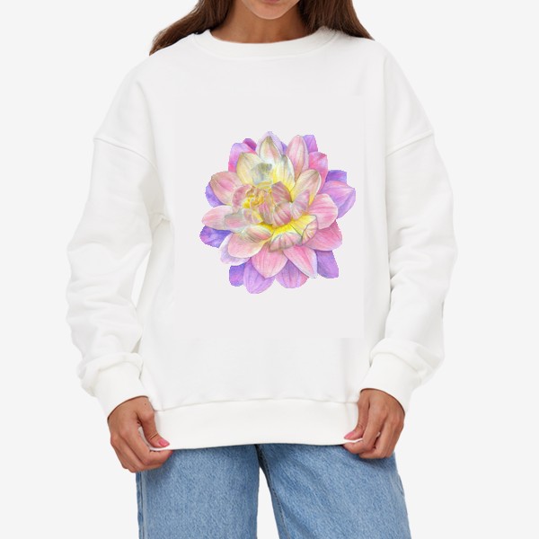 Свитшот «Цветы Фиолетовая Хризантема Подарок»