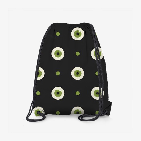 Рюкзак «Зеленые глаза и точки. Хэллоуинский дизайн.»