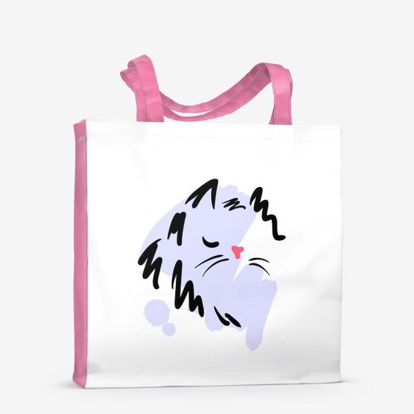Сумка-шоппер «Котик и фиолетовые кляксы»