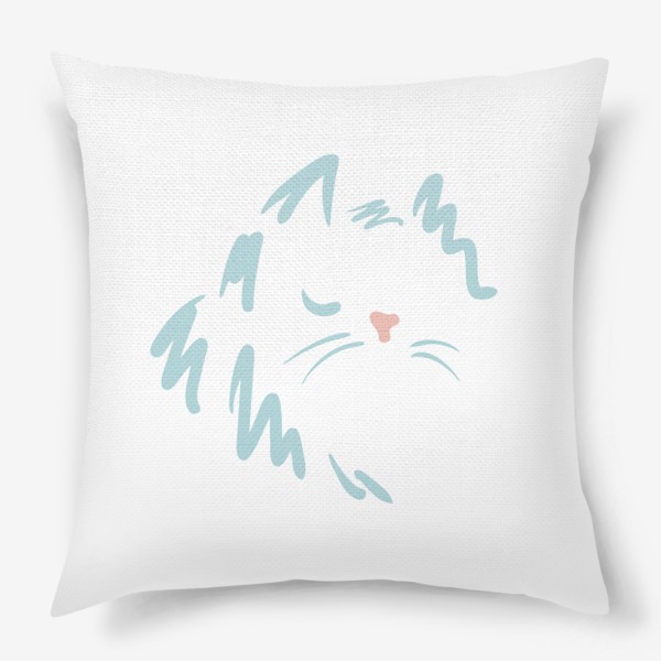 Подушка «Серо-голубой спящий котик»