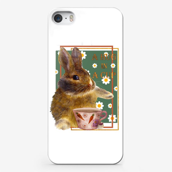 Чехол iPhone «Милый кролик 2023: обнимашки за чашкой чая»