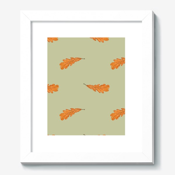 Картина «Оранжевый осенний лист акварельный на бежевом»