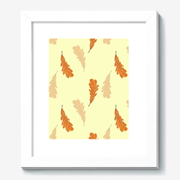 Картина «Акварельные осенние листья на желтом»