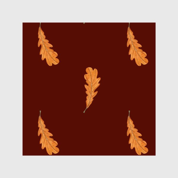 Шторы &laquo;Дубовые акварельные листья на темно-коричневом, паттерн&raquo;
