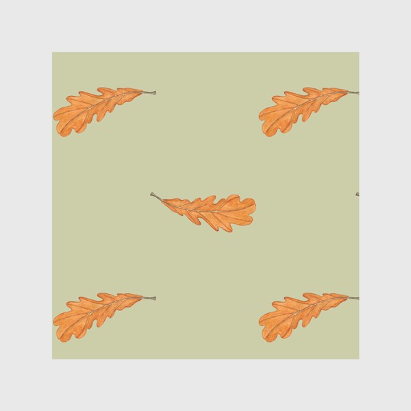 Скатерть «Оранжевый осенний лист акварельный на бежевом»