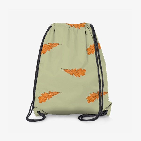 Рюкзак «Оранжевый осенний лист акварельный на бежевом»