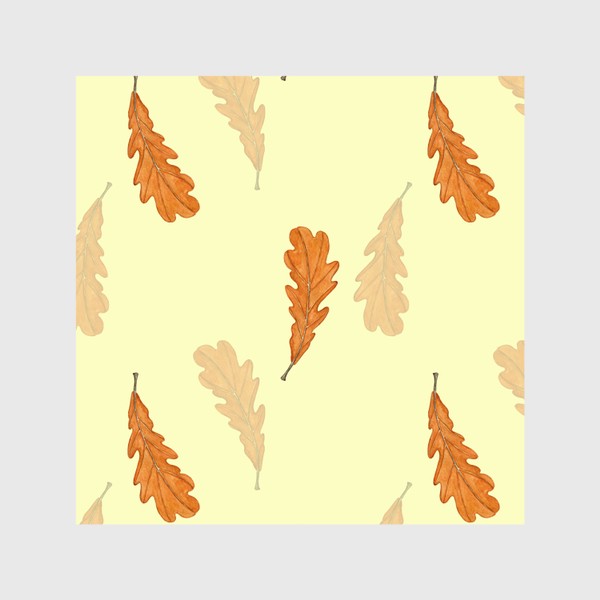 Шторы «Акварельные осенние листья на желтом»