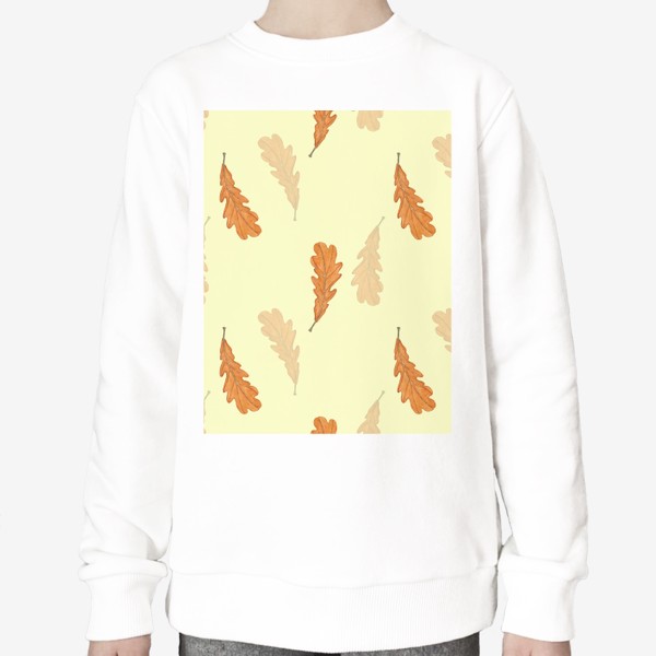 Свитшот «Акварельные осенние листья на желтом»